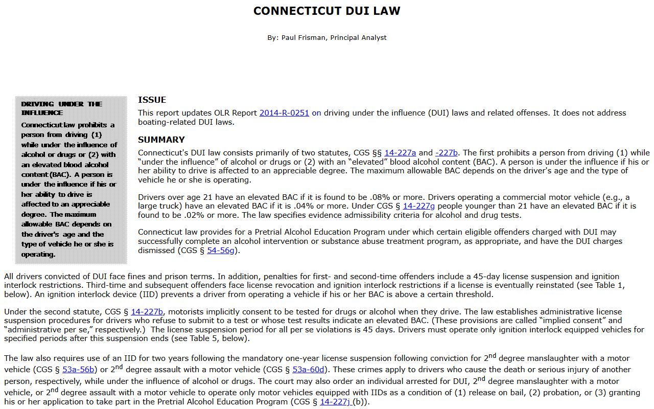 Connecticut DUI records source image